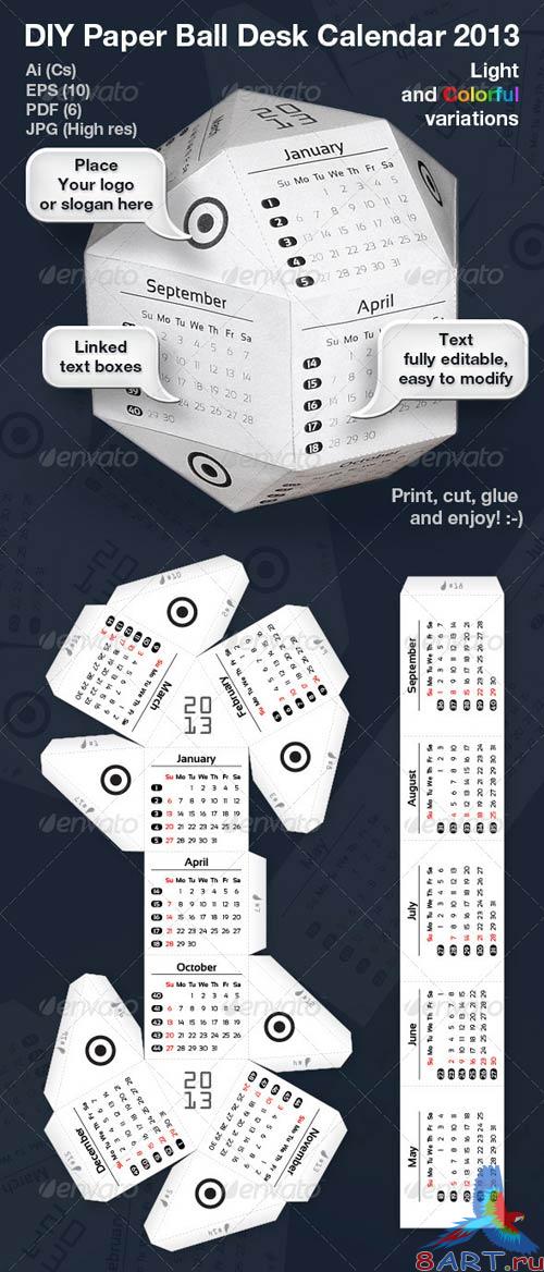 GraphicRiver DIY 3d Paper Ball Calendar