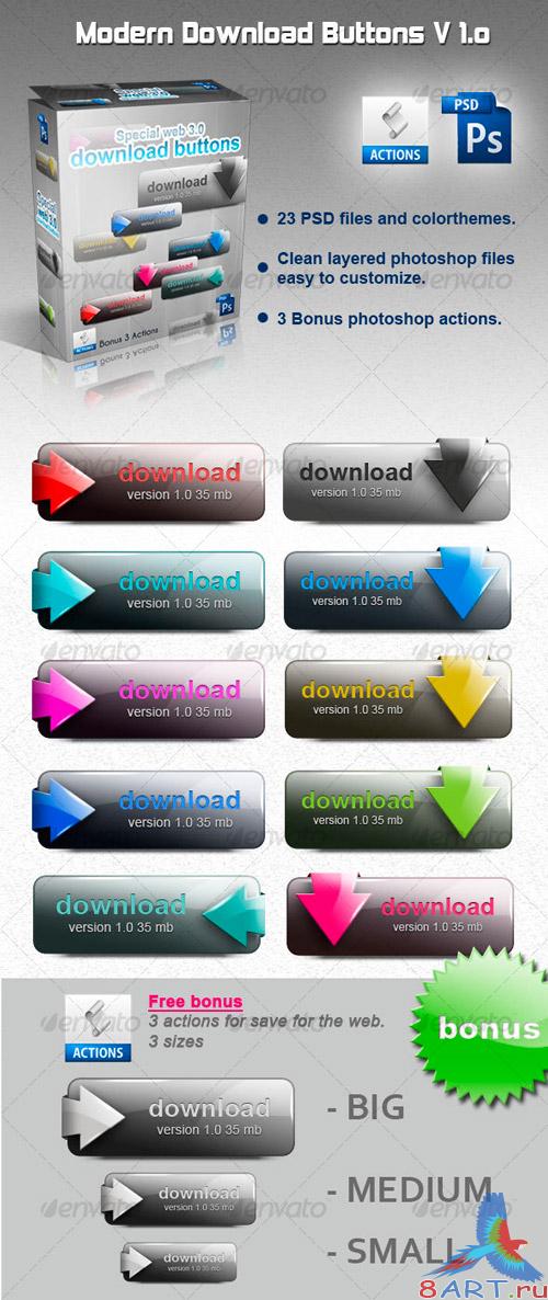 GraphicRiver - Modern Download Buttons V1.0 GraphicRiver - Modern Download Buttons V1.0