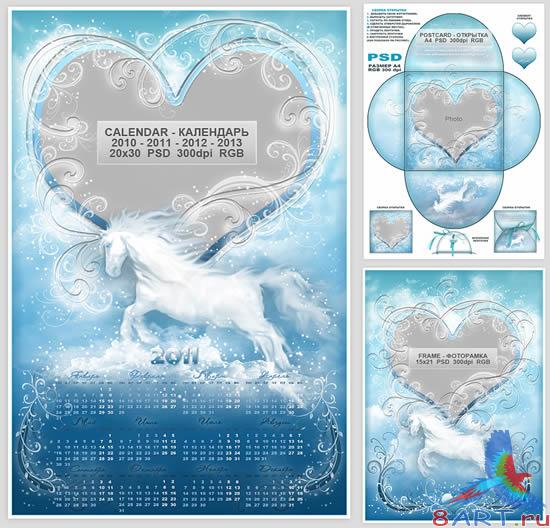 Calendar 2010-2013, card + items Calendar 2010-2013, card + items
