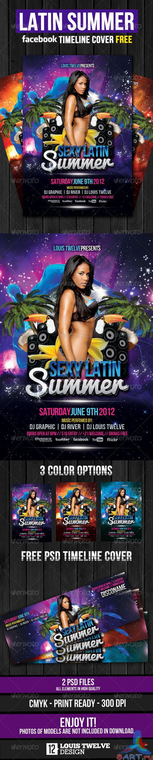 GraphicRiver - Latin Summer Party Flyer + Facebook Timeline 2332613 GraphicRiver - Latin Summer Party Flyer + Facebook Timeline 2332613