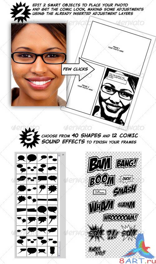 GraphicRiver Comic Book Creation Kit Black & White GraphicRiver Comic Book Creation Kit Black & White