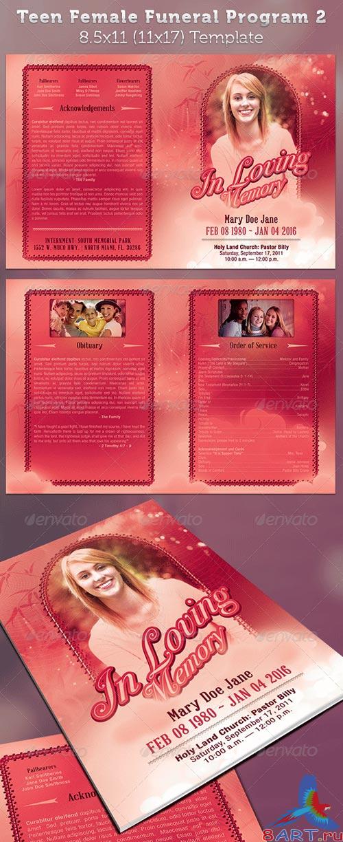 GraphicRiver Teen Funeral Program Template