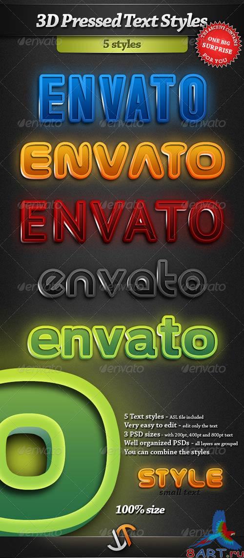 GraphicRiver 3D Pressed Text Styles