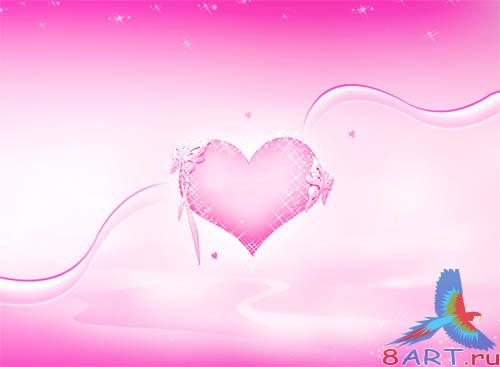 PSD - Pink Heart Template