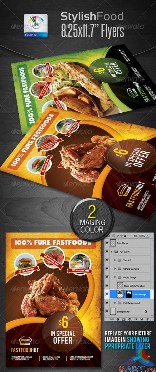 GraphicRiver Stylish Foods Flyers GraphicRiver Stylish Foods Flyers