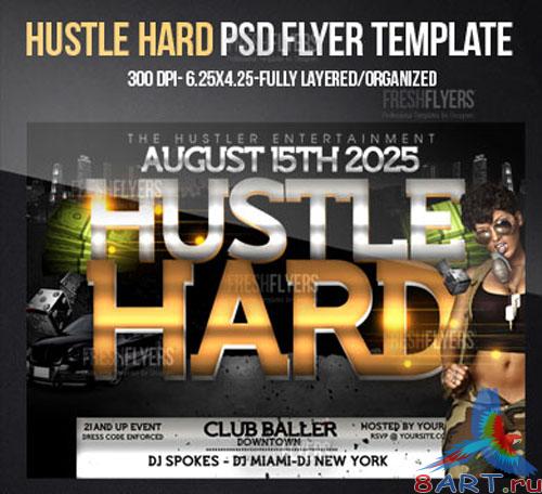 Hustle Hard Flyer/Poster PSD Template