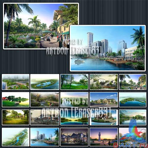 Great Collection of HQ PSD Templates - Big City and Nature Great Collection of HQ PSD Templates - Big City and Nature