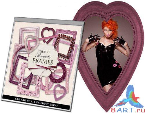 Scrap-kit Romantic Cluster Frames For Valentines Day (PNG)