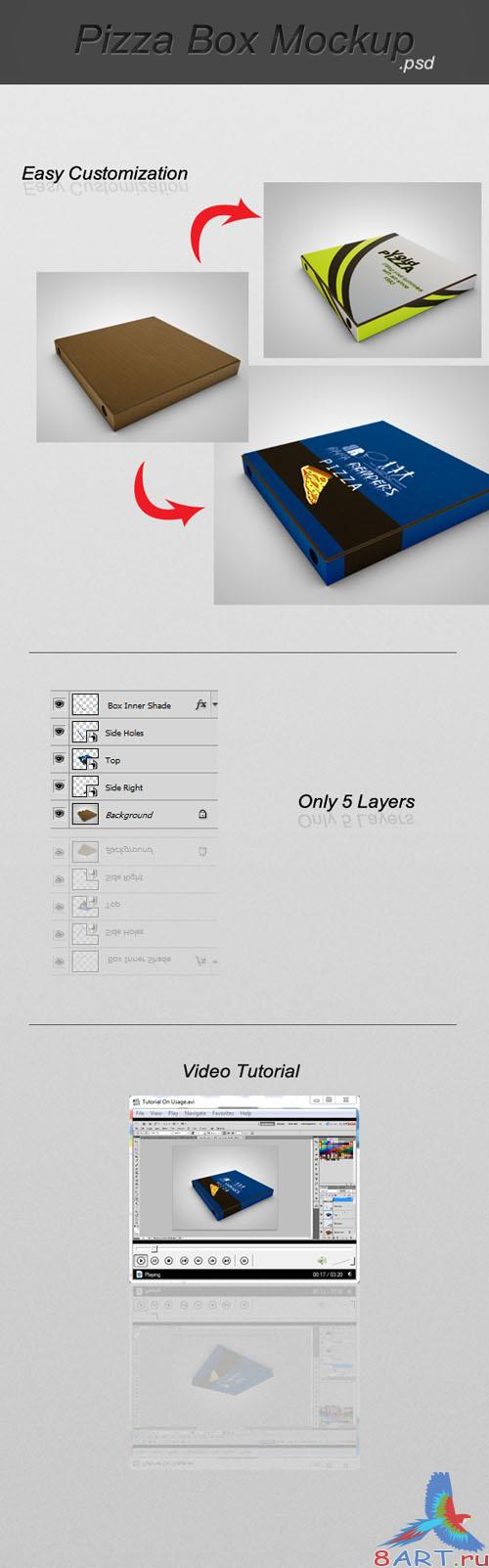 PSD Template - Pizza Box Mockup PSD Template - Pizza Box Mockup