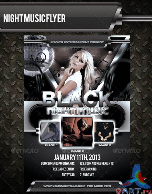 GraphicRiver Black Night Music Flyer Template