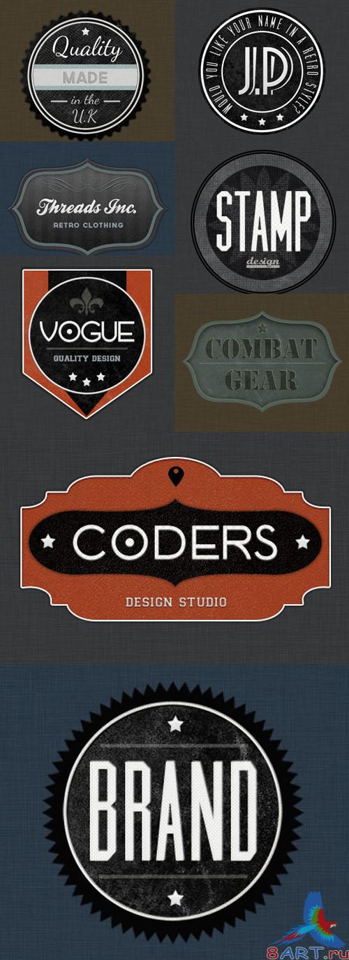 Retro badges faded vintage labels Retro badges faded vintage labels