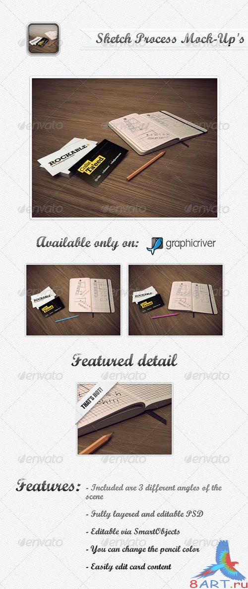 GraphicRiver - Buisiness Card Sketch Process Mock-Up's GraphicRiver - Buisiness Card Sketch Process Mock-Up's