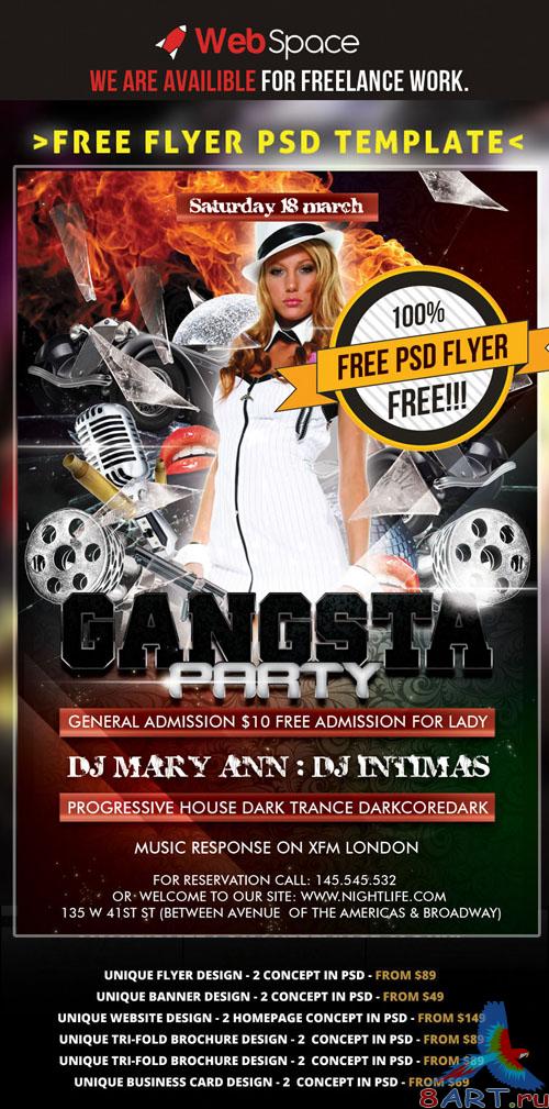 Gangsta Party Flyer/Poster PSD Template