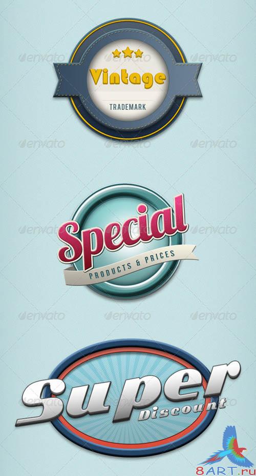 GraphicRiver 8 Retro Vintage Badges GraphicRiver 8 Retro Vintage Badges