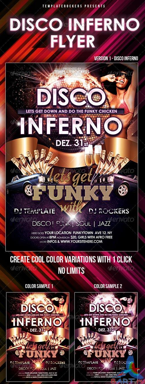 GraphicRiver Disco Inferno, Happy New Year Flyer 2 Versions