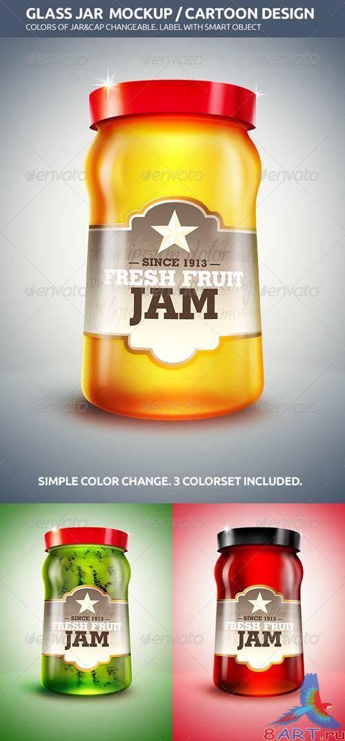 GraphicRiver Cartoon Design Glass Jar Mockup