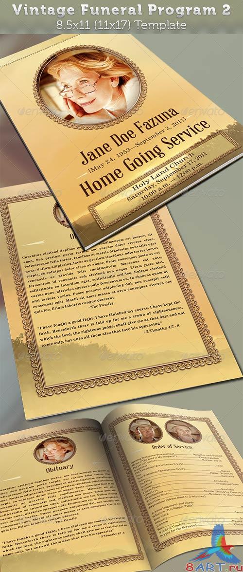 GraphicRiver Vintage Funeral Program Template 2