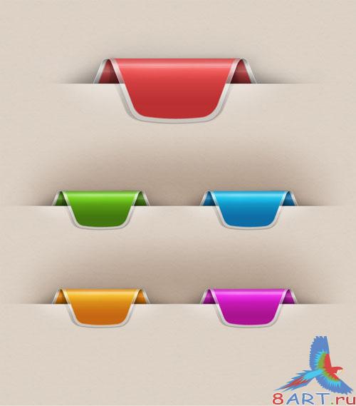 Colorful Web Ribbons Set Colorful Web Ribbons Set