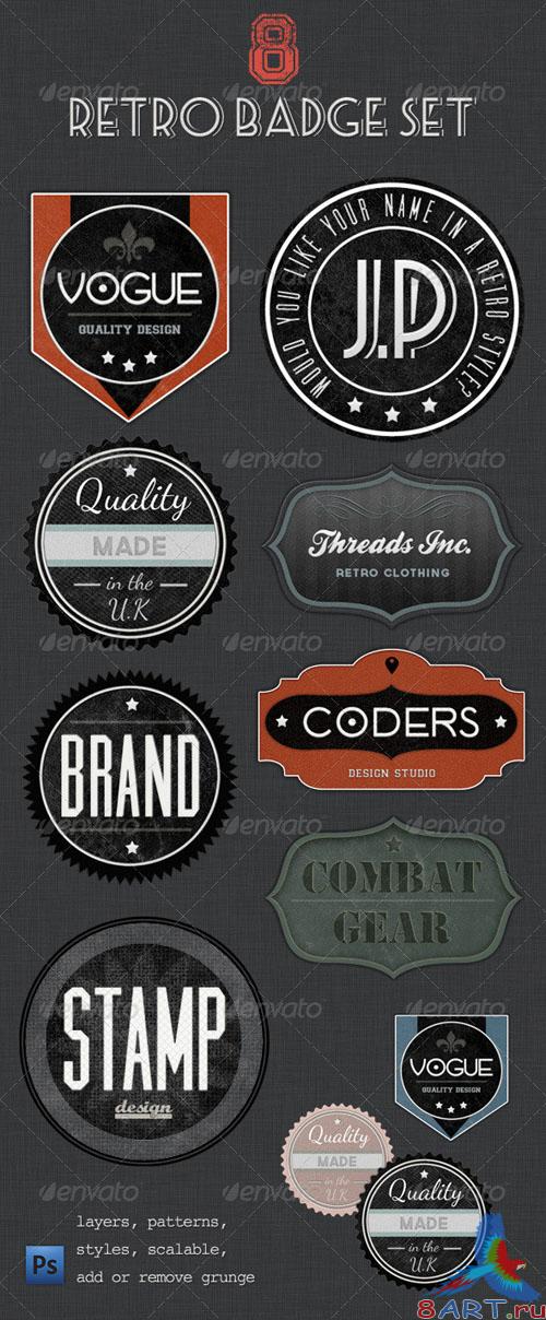 GraphicRiver - Retro Badges - Faded Vintage Labels GraphicRiver - Retro Badges - Faded Vintage Labels