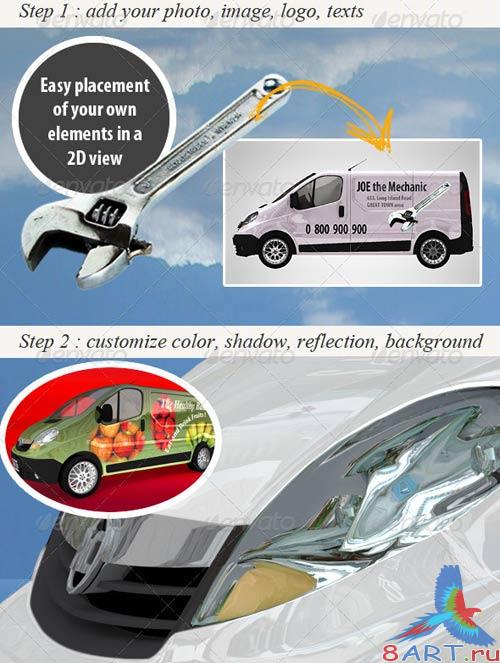 GraphicRiver Customizable Van Mockup GraphicRiver Customizable Van Mockup