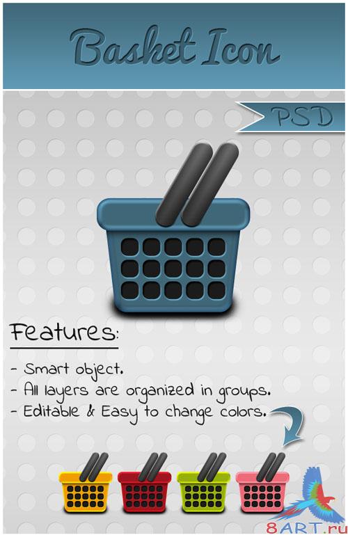 Basket Icons PSD Template