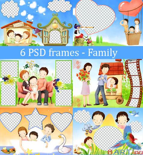 6 PSD frames - Family