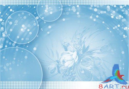 PSD - Blue Abstraction with Flowers PSD - Blue Abstraction with Flowers