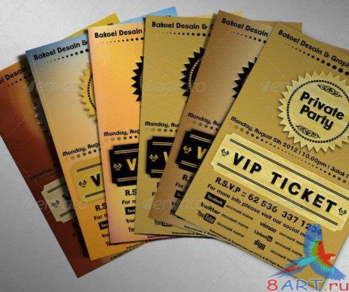 Golden VIP Ticket Showcase. PSD