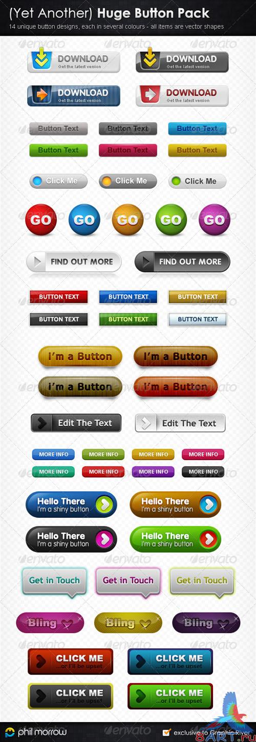 Yet Another Huge Button Pack - GraphicRiver Yet Another Huge Button Pack - GraphicRiver