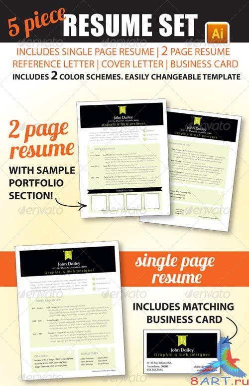 GraphicRiver 5 Piece Resume Set