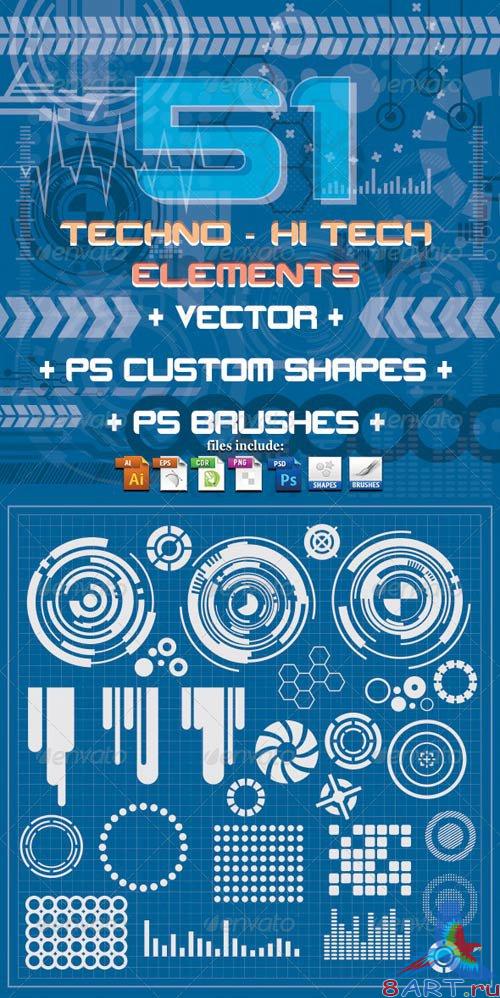 GraphicRiver 51 Techno & Hi Tech Elements