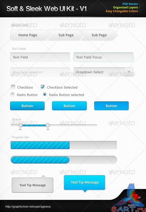 GraphicRiver - Soft & Sleek Web UI Kit GraphicRiver - Soft & Sleek Web UI Kit