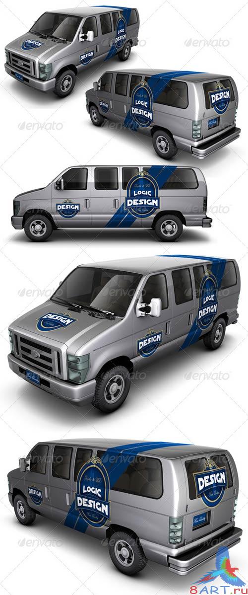 GraphicRiver Minibus Car Mock Up