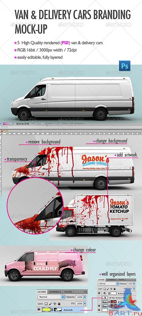 GraphicRiver Van & Delivery Cars Branding Mock-Up