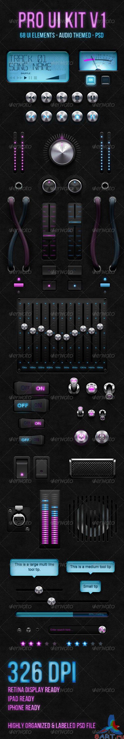 GraphicRiver - Audio Pro UI Kit V1 - 762079