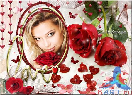 Рамка на Photoshop – Розы в интересах любимой Рамка на Photoshop – Розы в интересах любимой