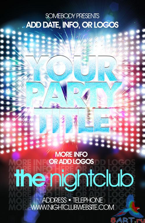 River flashy nightclub event poster flyer River flashy nightclub event poster flyer