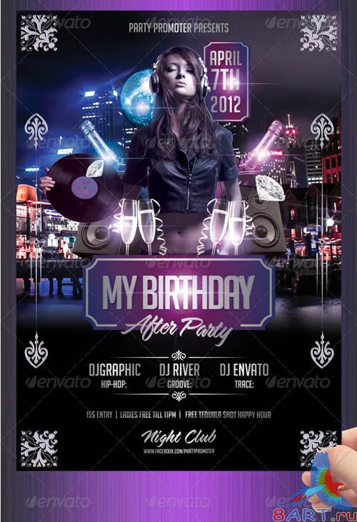 GraphicRiver My Birthday After Party Flayer Template GraphicRiver My Birthday After Party Flayer Template