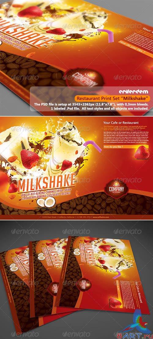 GraphicRiver Restaurant Print Set "Milkshake"