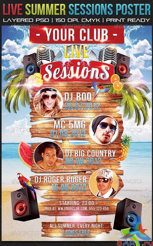 GraphicRiver Live Summer Sessions Poster 70 x 100 cm