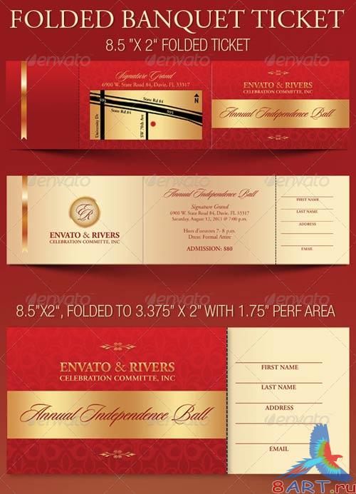 GraphicRiver Folded Banquet Ticket Template