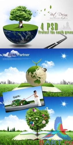 Зеленая планета - страна (PSD template) Зеленая планета - страна (PSD template)