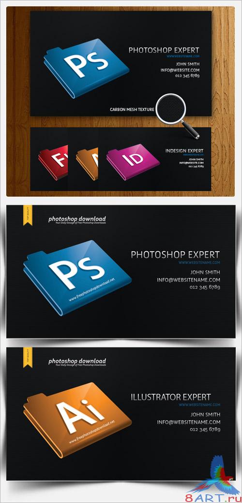 Black Designer Business Card PSD Template Black Designer Business Card PSD Template