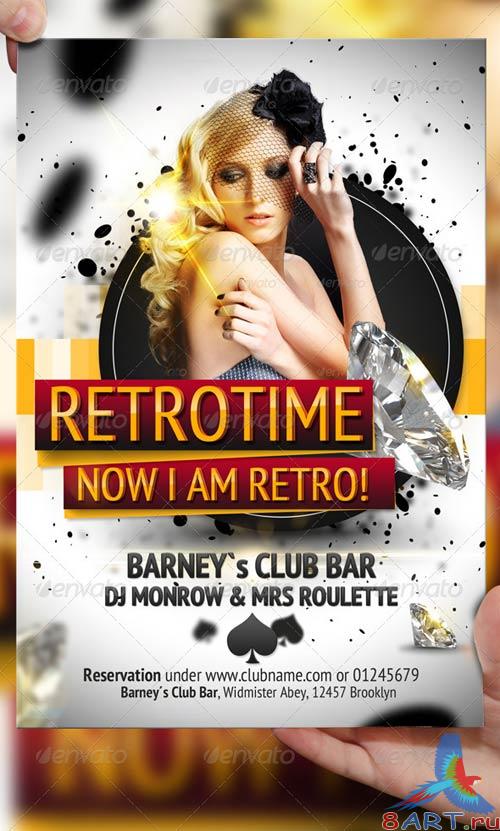 GraphicRiver RetroTime Party Flyer Template GraphicRiver RetroTime Party Flyer Template