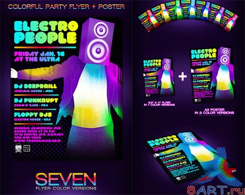 GraphicRiver Colorful Party Flyer + Poster