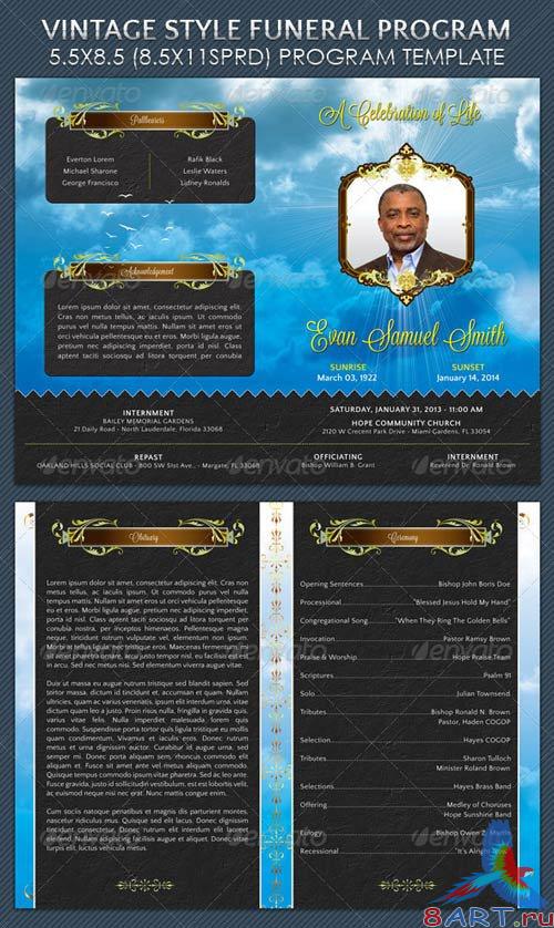 GraphicRiver Vintage Style Funeral Program Template