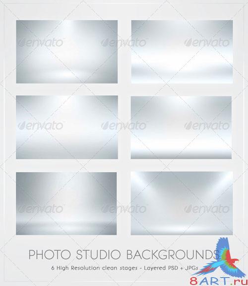 GraphicRiver Infinite White Floor Spotlight Backgrounds - REUPLOAD