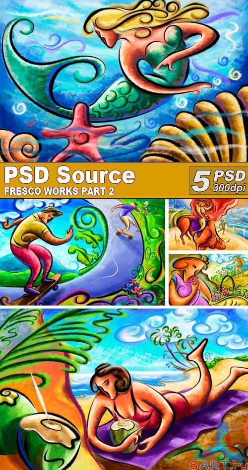 PSD Illustrations - Fresco works 2 PSD Illustrations - Fresco works 2