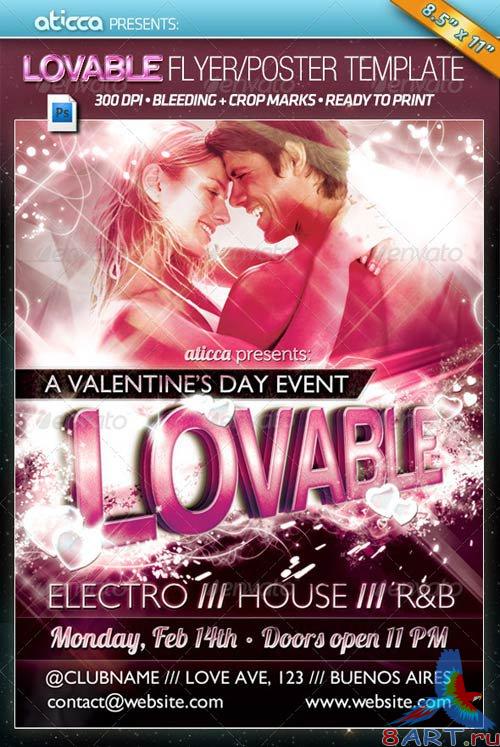 GraphicRiver Lovable - Valentine's Poster Template