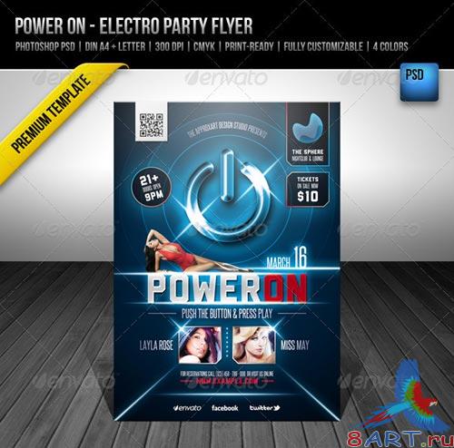 GraphicRiver Power On - Electro Party Flyer